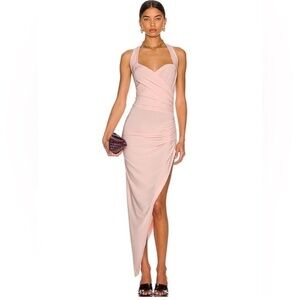 Norma Kamali Cayla Side Drape Gown Pink